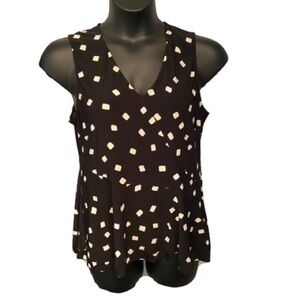 NWT DKNY‎ peplum polka dot  top